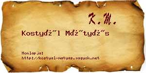Kostyál Mátyás névjegykártya